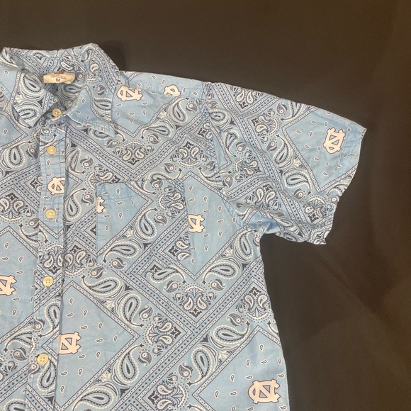 Wes And Willy North Caroline Tar Herls Mens Blue Short Sleeve Button Up Shirt M - Picture 3 of 12